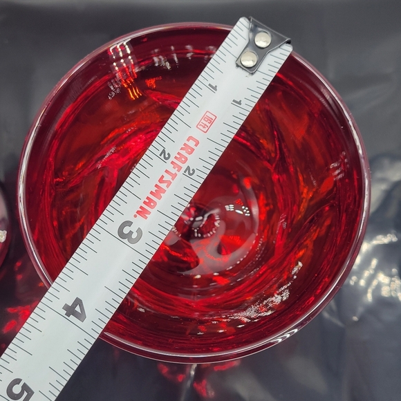 Two Fostoria Jamestown Sherbet Dish Amberina Glass Desert VTG Swirl Rubi Red - Picture 8 of 8